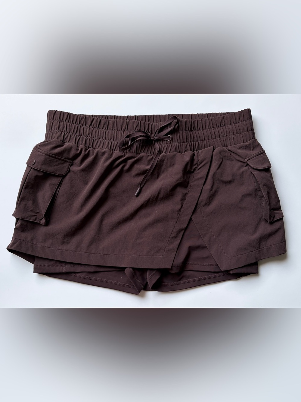 POPFLEX Layered Athletic Skort - Chocolate Brown